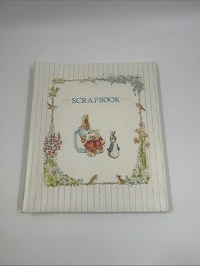 Vintage 90s Beatrix Potter / Peter Rabbit Cream and Blue Bunny Scrapbook